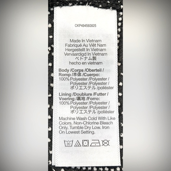 NWT Madewell Black Tie-Waist Midi Dress in White Dot, Size XS - Picture 15 of 16